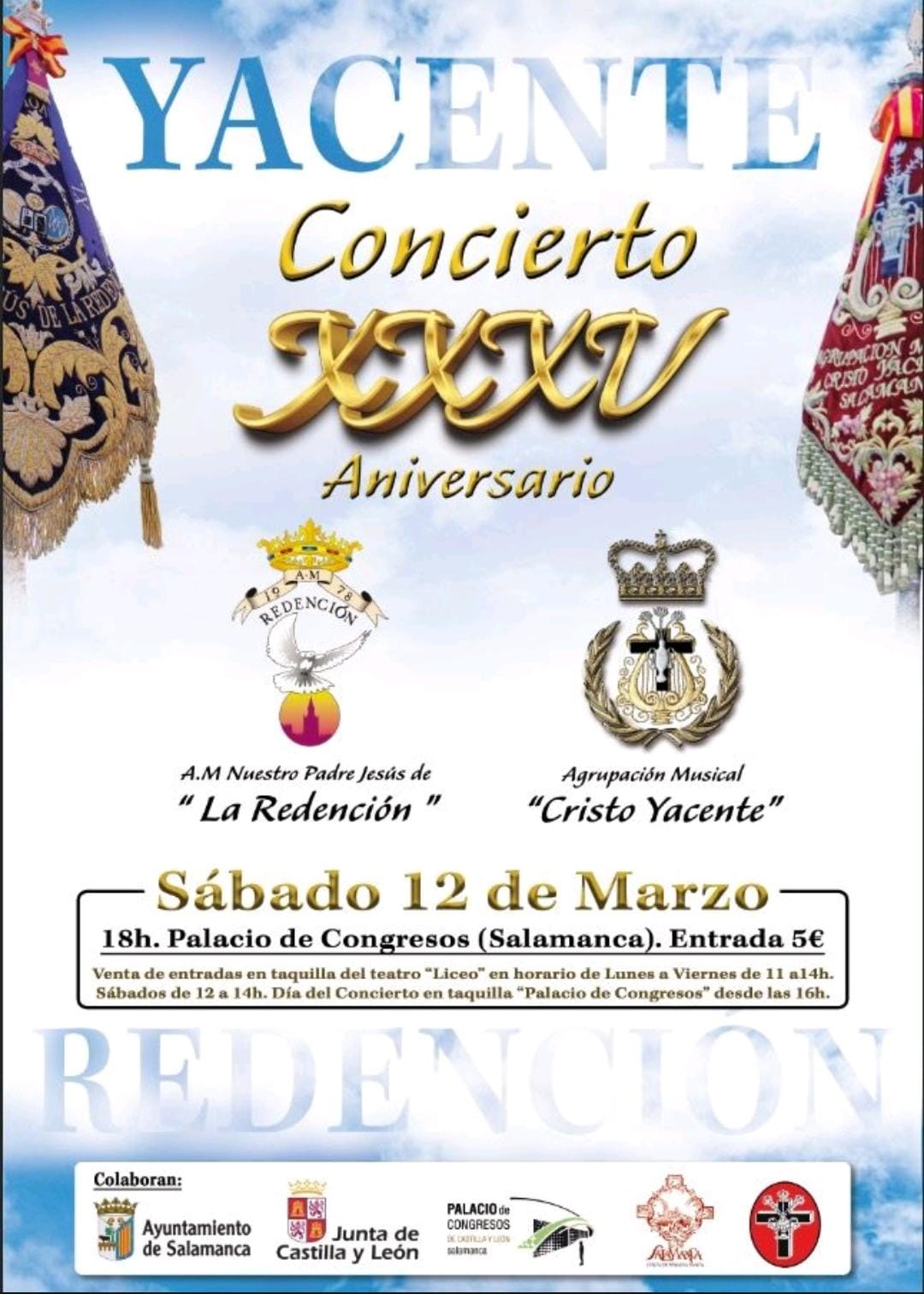 Concierto XXXV Aniversario Sábado 12 marzo 22 Palacio de Congresos de Salamanca
