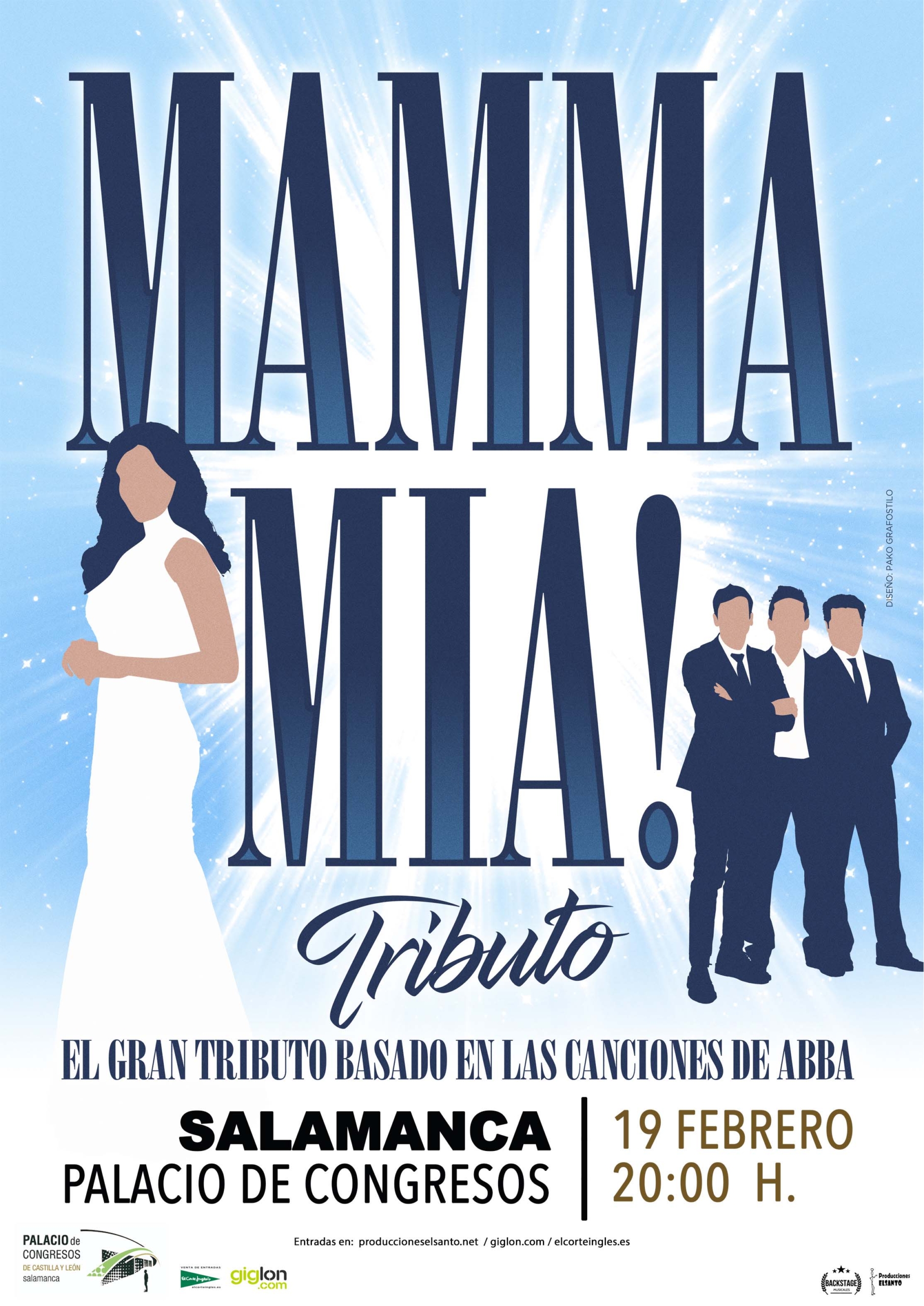 Entradas a la venta para el musical Mamma Mia, Tributo que tendrá lugar el 19 de febrero de 2022 en el Palacio de Congresos de Salamanca. El Gran Tributo basado en las canciones de Abba.