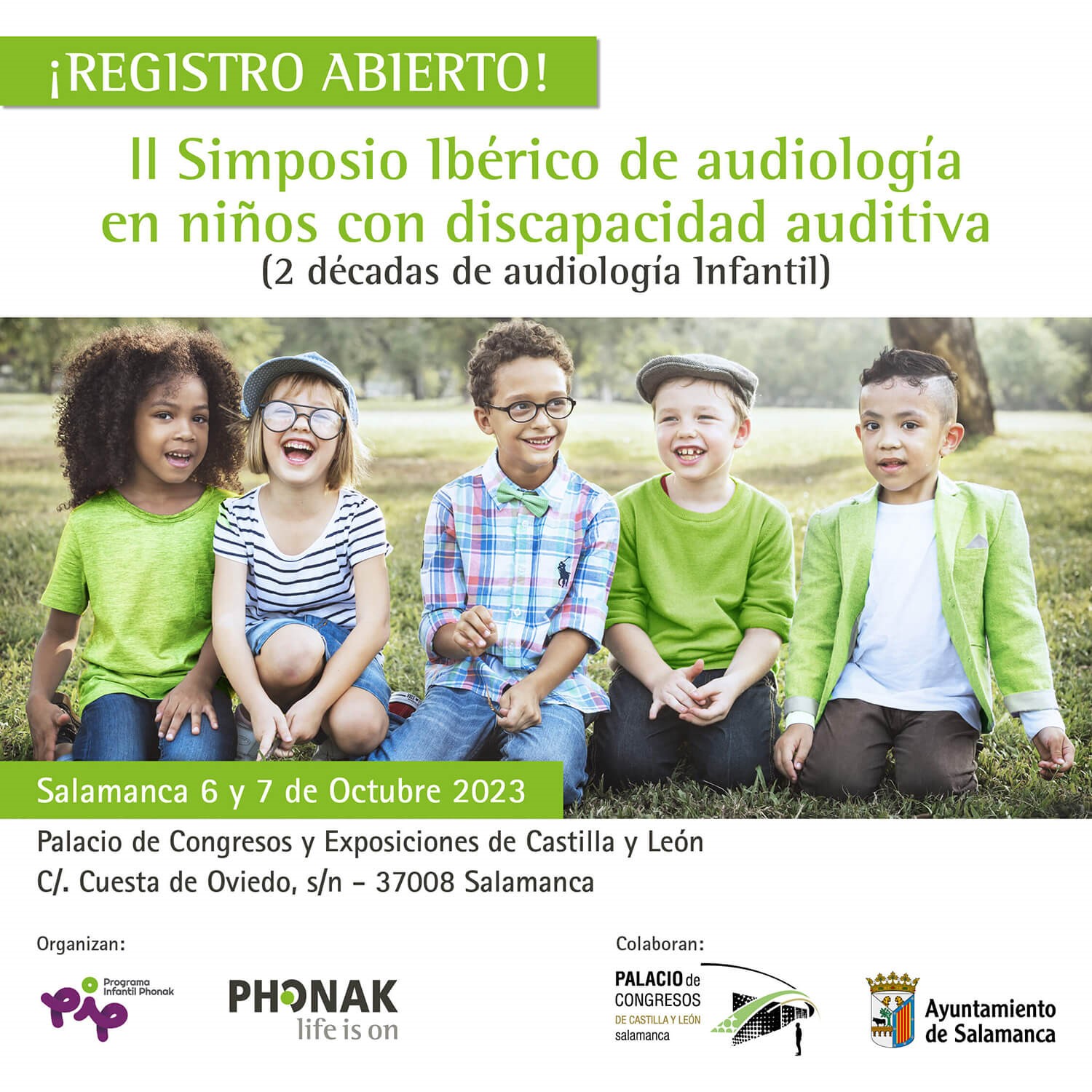 Cartel II Simposio Ibérico de audiología en niños con discapacidad auditiva