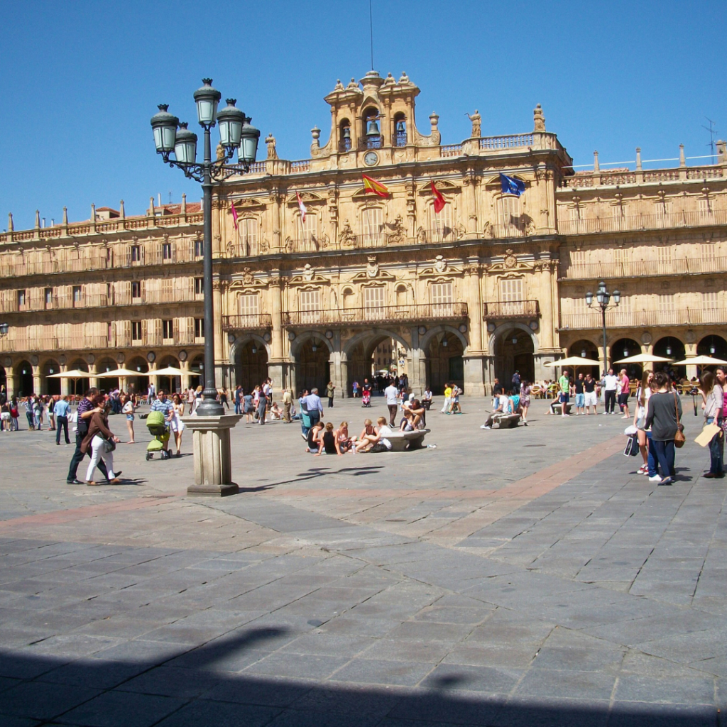 La Plaza Mayor de Salamanca en Primavera