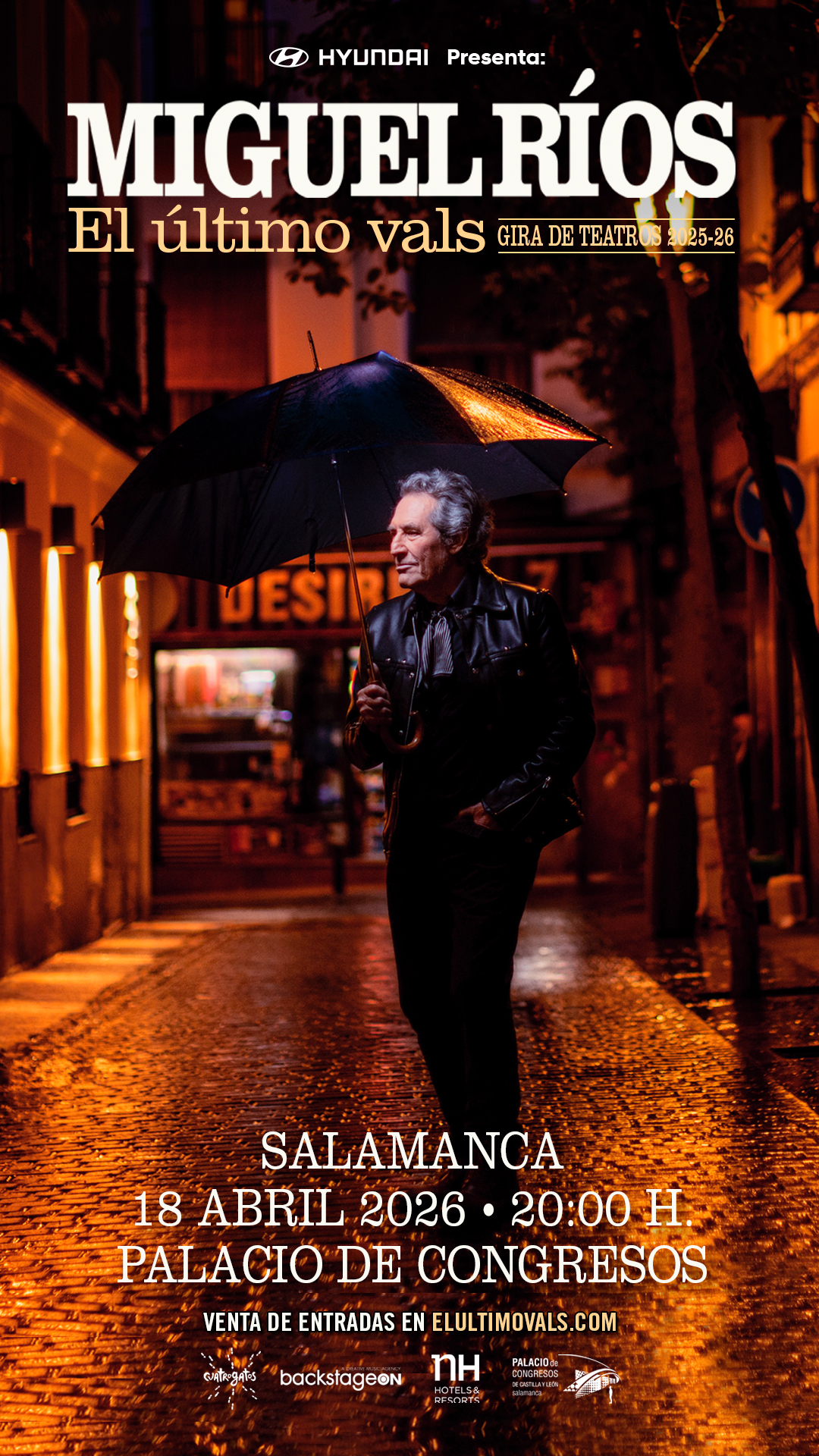Miguel Ríos El Último Vals Salamanca 2026 en el Palacio de Congresos