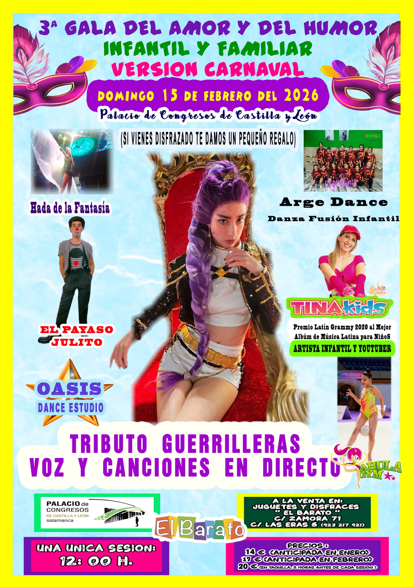 Espectáculo infantil de Carnaval 2026 en el Palacio de Congresos de Salamanca