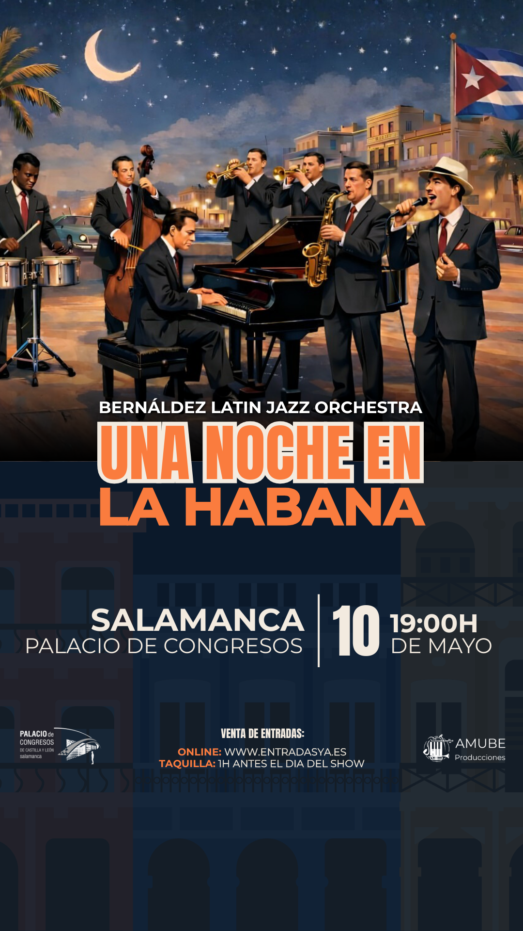 Bernáldez Latin Jazz Orchestra en concierto Una Noche en La Habana en Salamanca