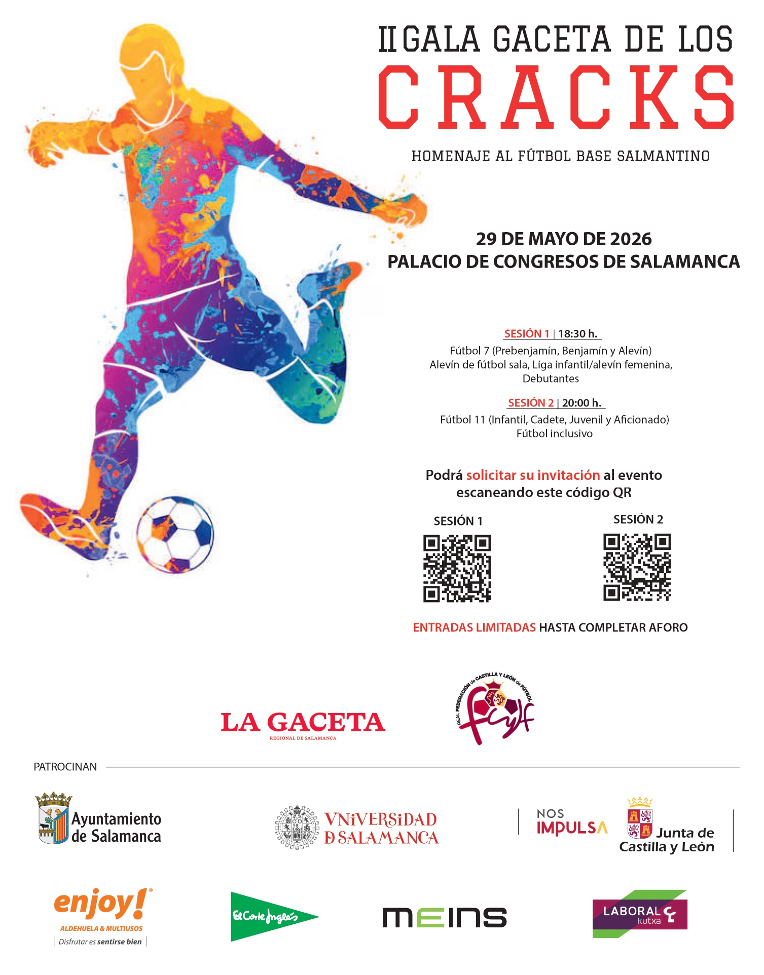 Cartel de la II Gala La Gaceta de los Cracks en el Palacio de Congresos de Salamanca
